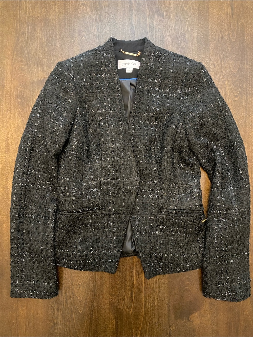 Calvin Klein Black Tweed Women's Jacket / Blazer